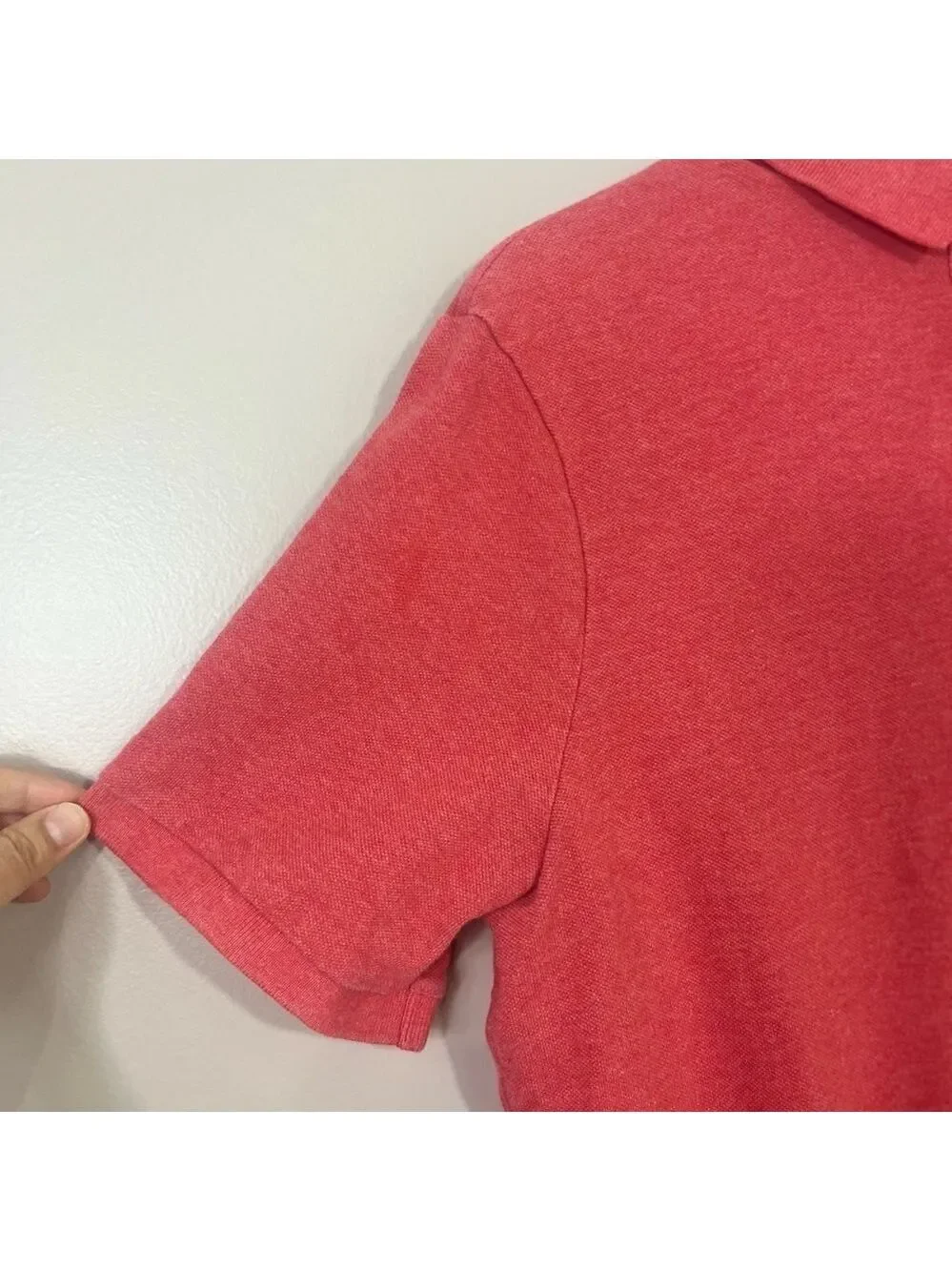 Polo Ralph Lauren Men Salmon Red Polo Collar Short Sleeve Pullover Shirt Size M